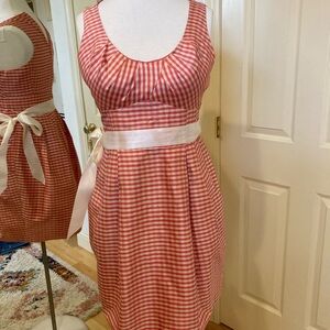Nanette Lepore  silk gingham Sleeveless Scoop Neck dress